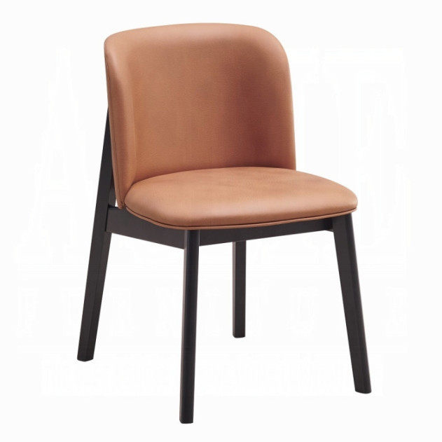 DN02366 7Pc Dining Set Mid-Century Modern Style Camel Microfiber & Black Finish Eliora Collection By Acme Furniture