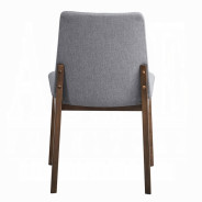 DN02925 7Pc Dining Set Kaela Light Gray Fabric & Walnut Mid-Century Modern Collection By Acme Furniture