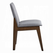 DN02925 7Pc Dining Set Kaela Light Gray Fabric & Walnut Mid-Century Modern Collection By Acme Furniture