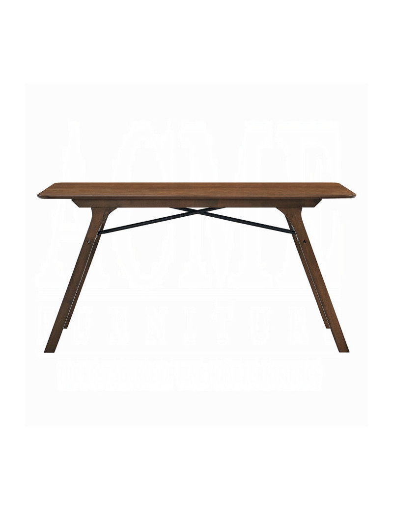 DN02925 7Pc Dining Set Kaela Light Gray Fabric & Walnut Mid-Century Modern Collection By Acme Furniture