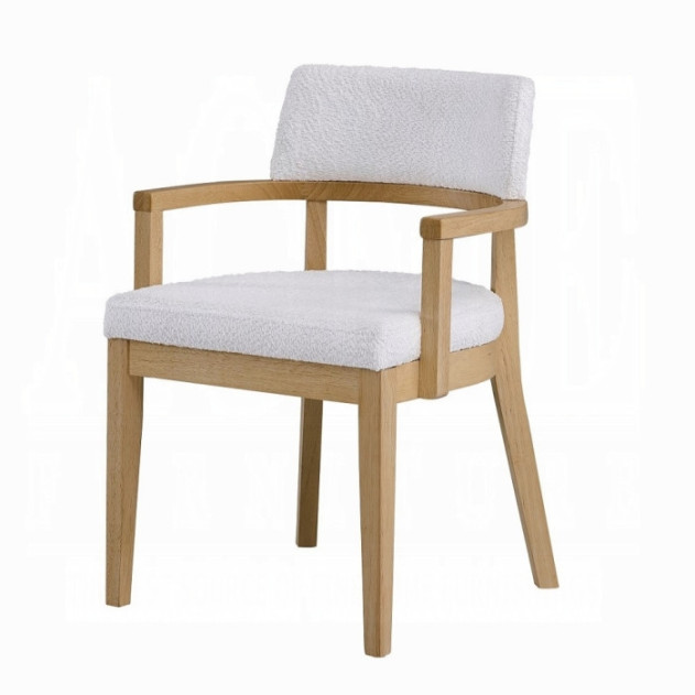DN02615 5PC Kasem Dining Set Round Table Oak Finish Mid- Century Modern Style By Acme Furniture