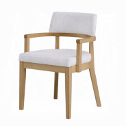 DN02615 5PC Kasem Dining Set Round Table Oak Finish Mid- Century Modern Style By Acme Furniture