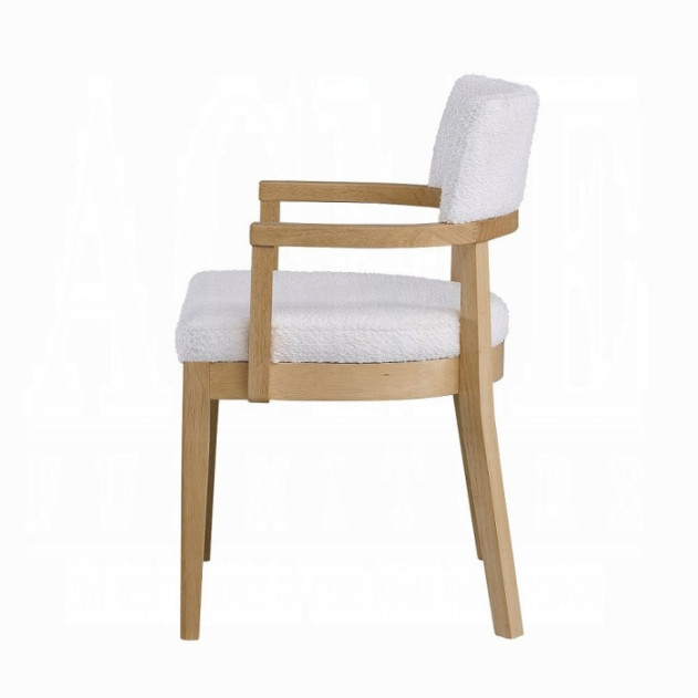 DN02615 5PC Kasem Dining Set Round Table Oak Finish Mid- Century Modern Style By Acme Furniture