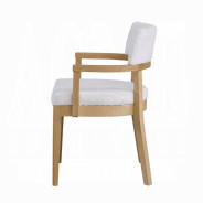 DN02615 5PC Kasem Dining Set Round Table Oak Finish Mid- Century Modern Style By Acme Furniture