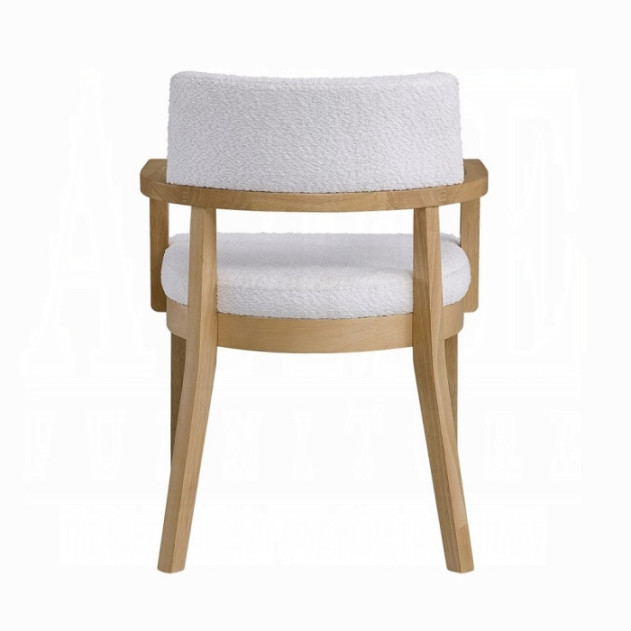 DN02615 5PC Kasem Dining Set Round Table Oak Finish Mid- Century Modern Style By Acme Furniture