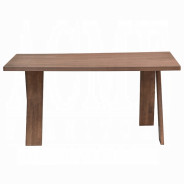 DN04195 7Pc Dining Set Linen & Walnut Finish Sarha Collection Mid-Century Modern Style By Acme Furniture