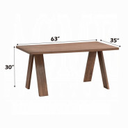DN04195 7Pc Dining Set Linen & Walnut Finish Sarha Collection Mid-Century Modern Style By Acme Furniture