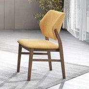 DN04195 7Pc Dining Set Linen & Walnut Finish Sarha Collection Mid-Century Modern Style By Acme Furniture