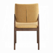DN04195 7Pc Dining Set Linen & Walnut Finish Sarha Collection Mid-Century Modern Style By Acme Furniture