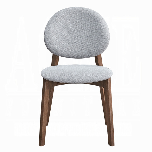 DN04165 5Pc Dining set Hadasa Collection Light Gray Linen & Walnut Finish Mid- Century Modern Style By Acme Furniture