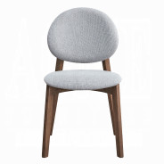 DN04165 5Pc Dining set Hadasa Collection Light Gray Linen & Walnut Finish Mid- Century Modern Style By Acme Furniture