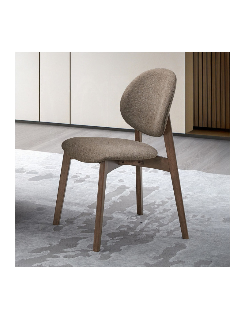 DN04165 5Pc Dining set Hadasa Collection Light Brown Linen & Walnut Finish Mid- Century Modern Style By Acme Furniture