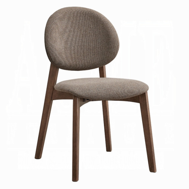 DN04165 5Pc Dining set Hadasa Collection Light Brown Linen & Walnut Finish Mid- Century Modern Style By Acme Furniture