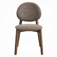 DN04165 5Pc Dining set Hadasa Collection Light Brown Linen & Walnut Finish Mid- Century Modern Style By Acme Furniture