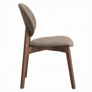 DN04165 5Pc Dining set Hadasa Collection Light Brown Linen & Walnut Finish Mid- Century Modern Style By Acme Furniture
