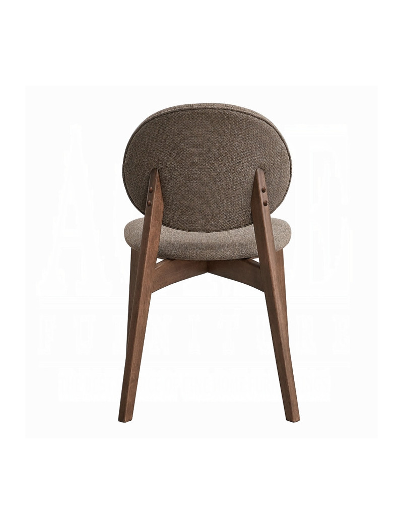 DN04165 5Pc Dining set Hadasa Collection Light Brown Linen & Walnut Finish Mid- Century Modern Style By Acme Furniture