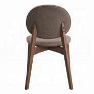 DN04165 5Pc Dining set Hadasa Collection Light Brown Linen & Walnut Finish Mid- Century Modern Style By Acme Furniture