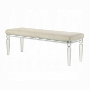 BD02317Q Queen Bed Set LED White Boucle & Pearl White Tarian Collection Glam Style By Acme Furniture
