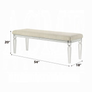BD02317Q Queen Bed Set LED White Boucle & Pearl White Tarian Collection Glam Style By Acme Furniture