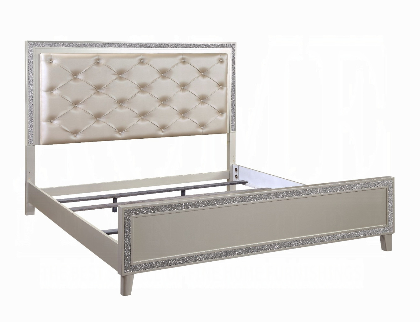 BD00241EK Sliverfluff EK Bed W/Led & Storage Glam Style By Acme Furniture
