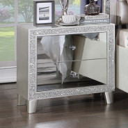 BD00241EK Sliverfluff EK Bed W/Led & Storage Glam Style By Acme Furniture