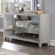 BD00241EK Sliverfluff EK Bed W/Led & Storage Glam Style By Acme Furniture