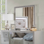 BD00241EK Sliverfluff EK Bed W/Led & Storage Glam Style By Acme Furniture