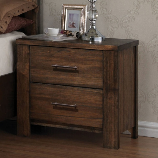 BD02470Q Queen Bed Sandro Collection White Boucle & Walnut Finish by Acme Furniture