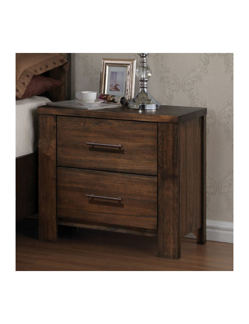 BD02470Q Queen Bed Sandro Collection White Boucle & Walnut Finish by Acme Furniture