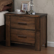 BD02470Q Queen Bed Sandro Collection White Boucle & Walnut Finish by Acme Furniture