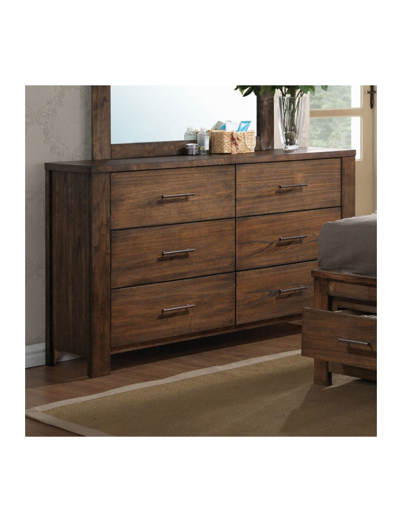 BD02470Q Queen Bed Sandro Collection White Boucle & Walnut Finish by Acme Furniture
