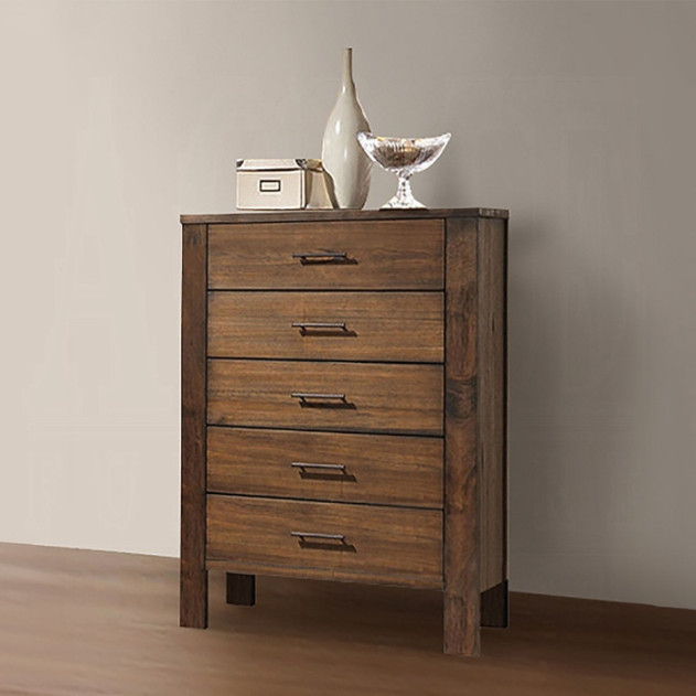 BD02470Q Queen Bed Sandro Collection White Boucle & Walnut Finish by Acme Furniture