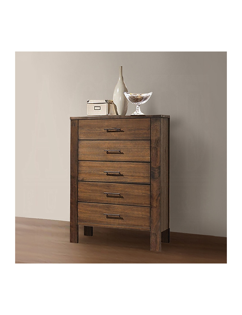 BD02470Q Queen Bed Sandro Collection White Boucle & Walnut Finish by Acme Furniture