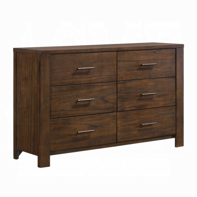 BD02470Q Queen Bed Sandro Collection White Boucle & Walnut Finish by Acme Furniture