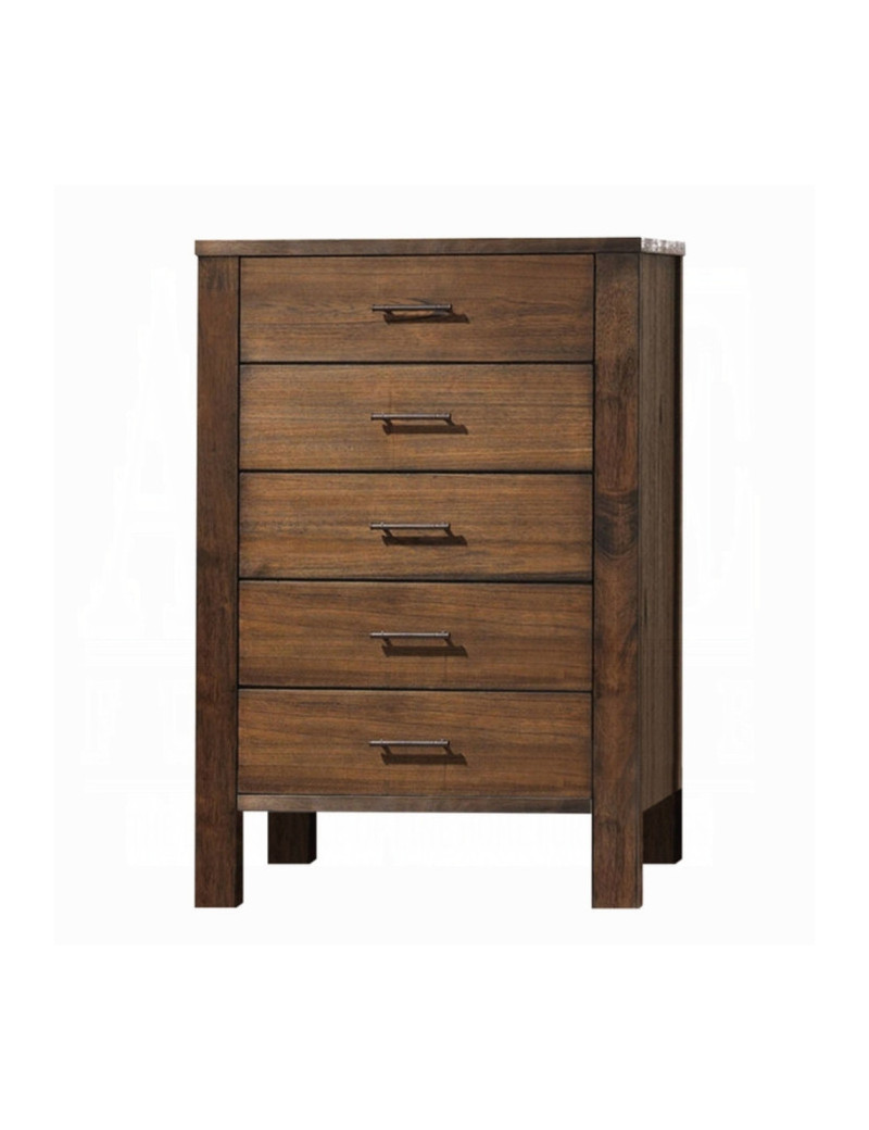 BD02470Q Queen Bed Sandro Collection White Boucle & Walnut Finish by Acme Furniture