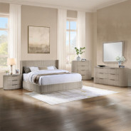 BD05432Q Queen Bed Light Oak Leanna Collection Contemporary Style By Acme Furniture