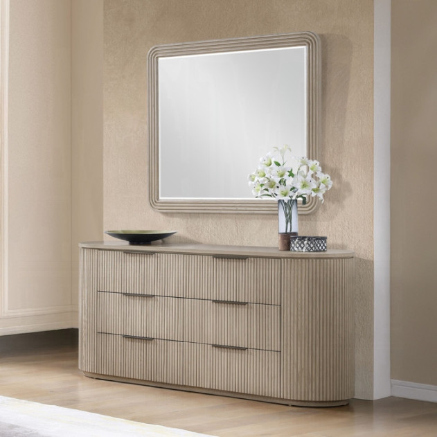 BD05432Q Queen Bed Light Oak Leanna Collection Contemporary Style By Acme Furniture
