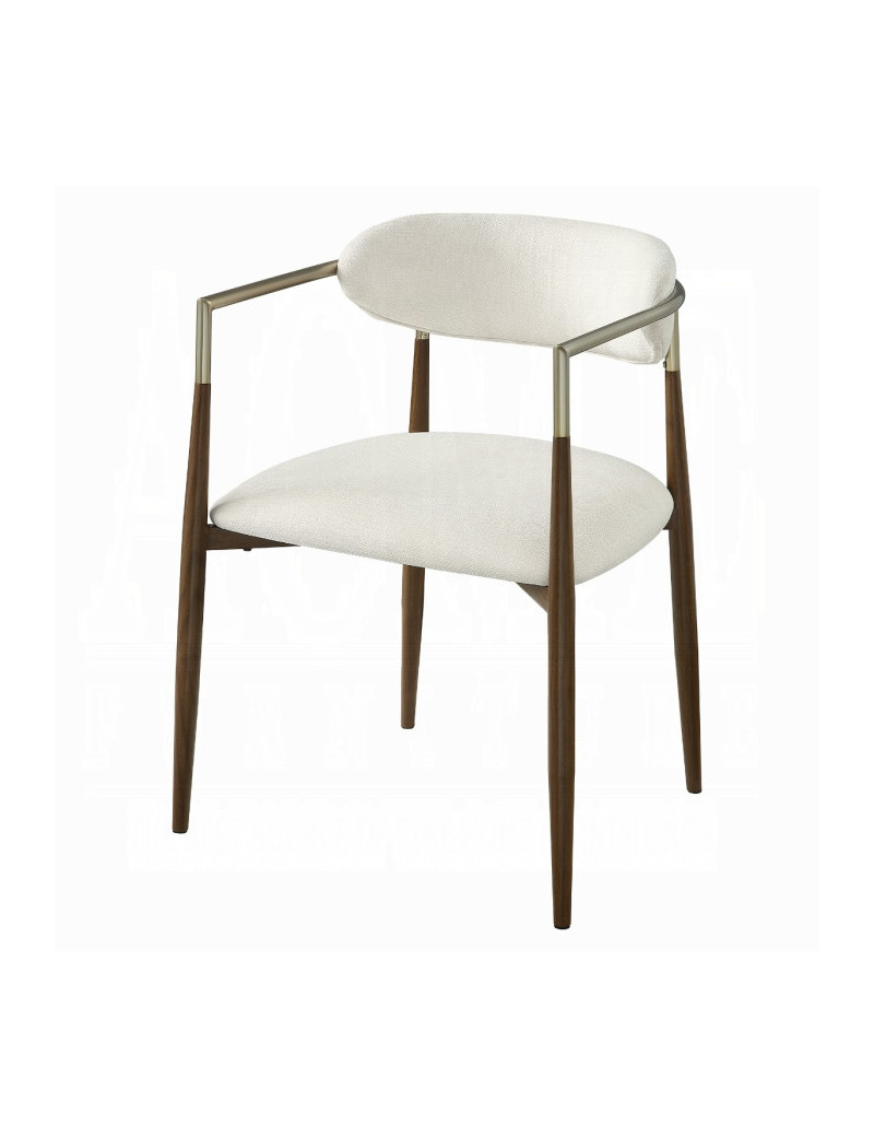 DN07000 7Pc Dining Set Table w/Natural Marble Top Clayten Collection Mid-Century Modern Style by Acme Furniture