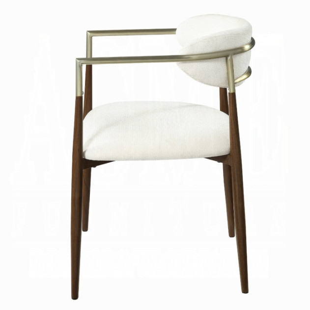 DN07000 7Pc Dining Set Table w/Natural Marble Top Clayten Collection Mid-Century Modern Style by Acme Furniture