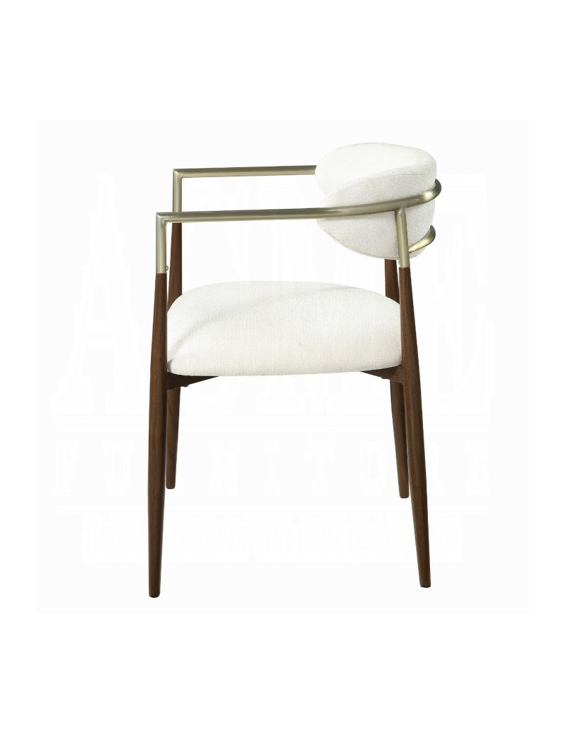 DN07000 7Pc Dining Set Table w/Natural Marble Top Clayten Collection Mid-Century Modern Style by Acme Furniture