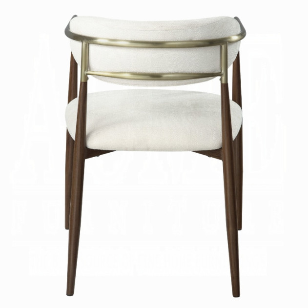 DN07000 7Pc Dining Set Table w/Natural Marble Top Clayten Collection Mid-Century Modern Style by Acme Furniture