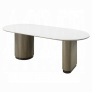 DN06190 7Pc Dining Set Table w/Engineered Top Clayten Collection Mid-Century Modern Style by Acme Furniture