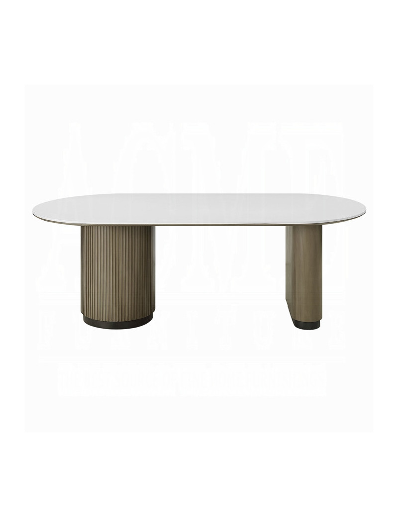 DN06190 7Pc Dining Set Table w/Engineered Top Clayten Collection Mid-Century Modern Style by Acme Furniture