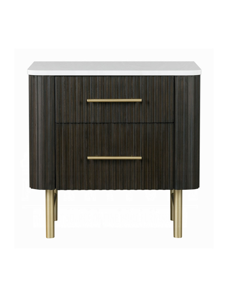BD04242Q Queen Bed  Beige Linen & Espresso Finish Clayten Collection Mid-Century Modern Style By Acme Furniture