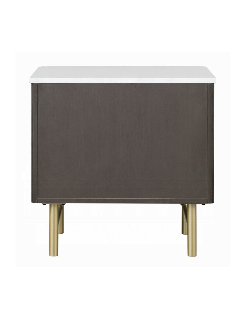BD04242Q Queen Bed  Beige Linen & Espresso Finish Clayten Collection Mid-Century Modern Style By Acme Furniture