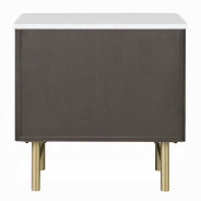 BD04242Q Queen Bed  Beige Linen & Espresso Finish Clayten Collection Mid-Century Modern Style By Acme Furniture