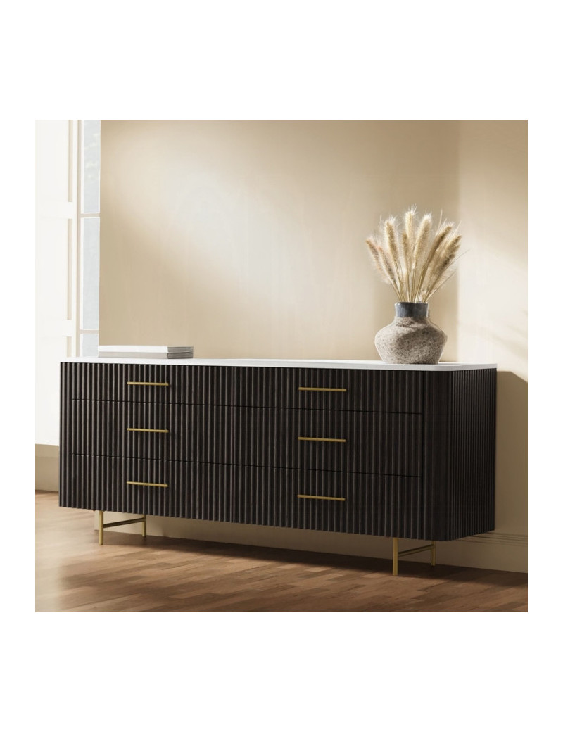 BD04242Q Queen Bed  Beige Linen & Espresso Finish Clayten Collection Mid-Century Modern Style By Acme Furniture
