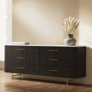 BD04242Q Queen Bed  Beige Linen & Espresso Finish Clayten Collection Mid-Century Modern Style By Acme Furniture