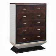 BD20021EK Bed Beige Linen & Glossy Wood Grain Top Jamonica Collection Glam Style by Acme Furniture