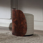 BD20021EK Bed Beige Linen & Glossy Wood Grain Top Jamonica Collection Glam Style by Acme Furniture